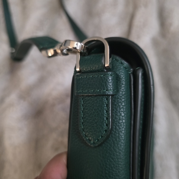 Kate Spade Blake Saddlebag Pebbled Leather Crossbody In Forest Green. Never Used - Picture 14 of 14